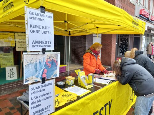 Guantánamo schließen Amnesty Papenburg Aktion